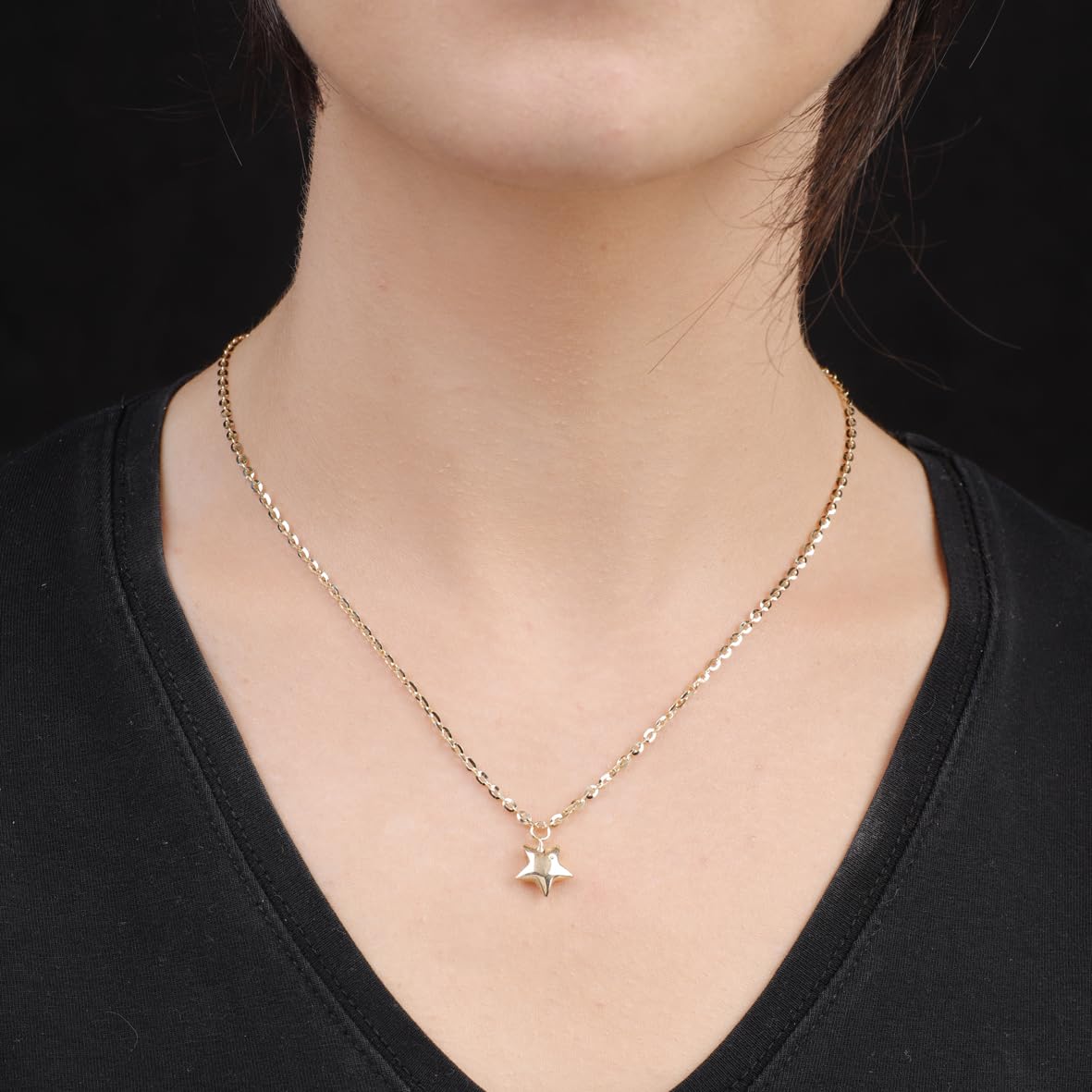 Golden Star Necklace - Gold Plated & Sterling Silver Necklace - Cute Necklaces with Aesthetic Charm - Dainty Gold Necklace for Women - Birthday Gifts for Women