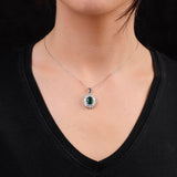Sterling Silver Baguette and Emerald Necklace - Sterling Silver Aesthetic Jewelry for Women - Cute and Chic Sterling Silver Jewelry — image 3