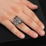 Vintage Claw Heart Cross Signet Ring for Men - 925 Sterling Silver Christian Statement Ring - Polished Handmade Engagement Ring with Custom Engraving — image 2
