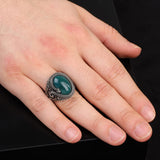 Handmade Sterling Silver Jade Snake Ring — image 6