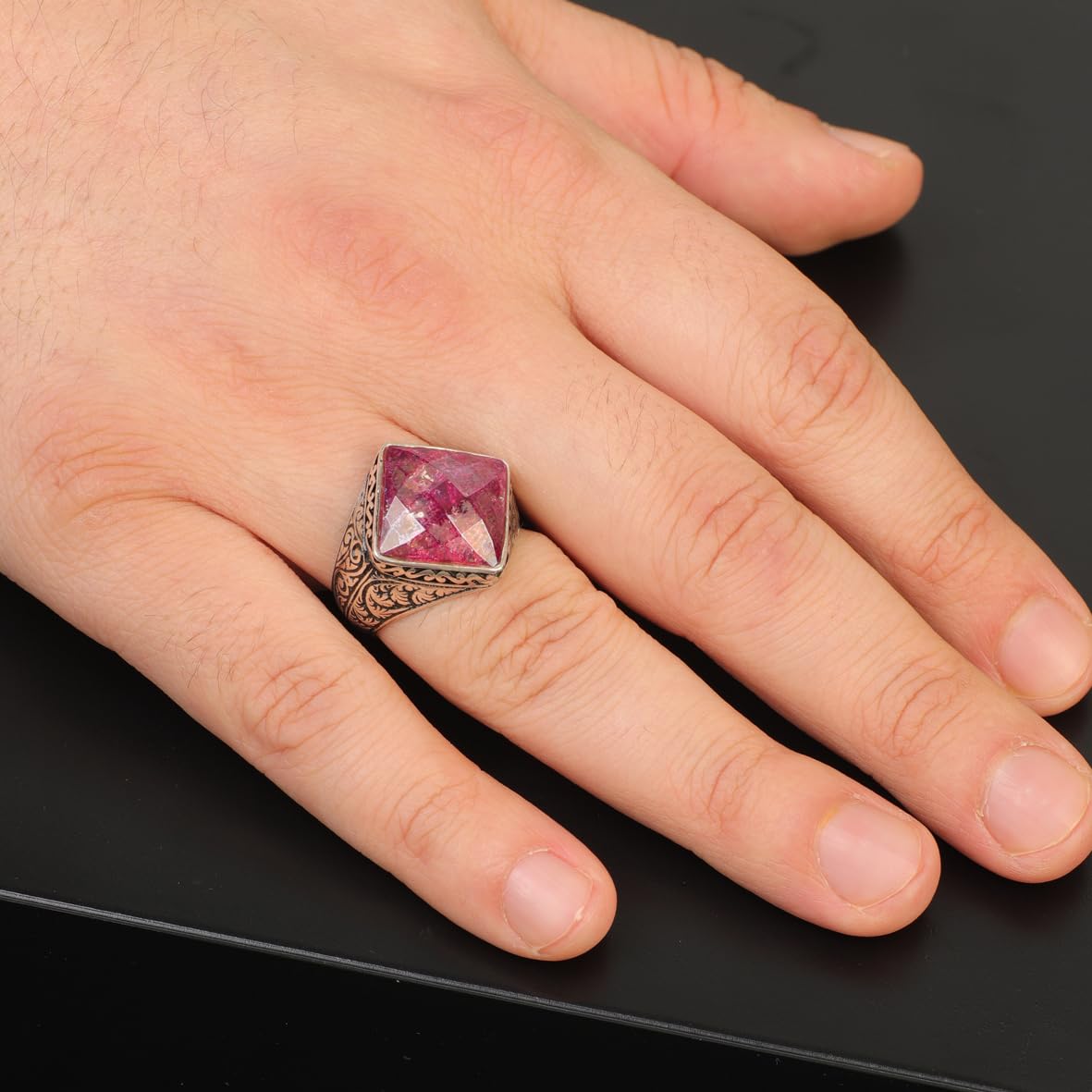 Ottoman Zultanite Ring in 925 Sterling Silver Vintage Pinky Engagement Ring Promise Ring for Him Gemstone Gift for Husband