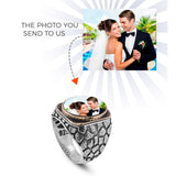 Handmade 925 Sterling Silver Personalized Rings - Custom Photo Ring with Name Engraving — image 2