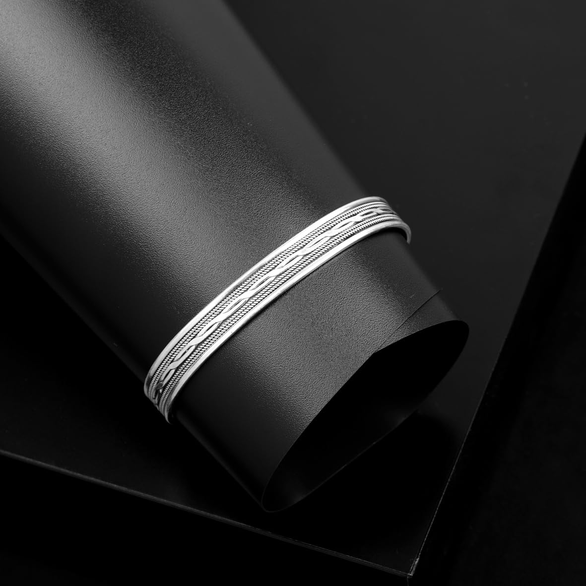 Sterling Silver Men’s Bracelet – Thick Handmade Band Cuff