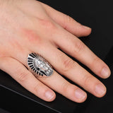 American Indian Chief Handmade Silver Men Ring — image 6