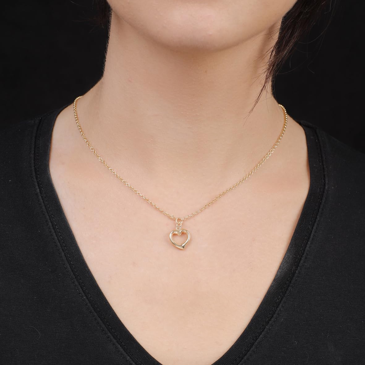 Heart Necklace in Gold Plated Sterling Silver - Heart Necklace in Cute Necklaces Collection - Heart Necklace for Women in Aesthetic Jewelry - Birthday Gifts for Women