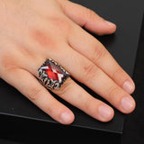 Men's Garnet Ring in 925 Sterling Silver — image 2