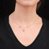 Evil Eye and Star Necklace Gold Plated and Sterling Silver Necklace for Women - Sterling Silver and Gold Plated Necklaces with Evil Eye and Star Charms - Birthday Gifts for Women — image 3