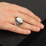 Turquoise Stone Men Silver Ring — image 6