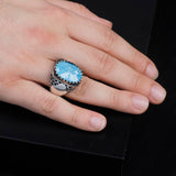 Vintage Handmade 925 Sterling Silver Men's Gemstone Ring - 925 Sterling Silver Rings for Men - Handcrafted Ring for Men — image 6