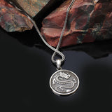 Handcrafted Sterling Silver Dragon Necklace – Mens Pendant with Silver Chain – Gothic and Biker Silver Necklace –Silver Cleaning Cloth Gift — image 2
