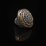 Garnet Ring Ottoman Style – Large Statement Vintage Ring for Men — image 4