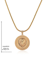 Lion Figure Stainless Steel Curb Chain Boxed Gold Necklace For Men — image 2