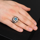 Turquoise Stone Men Silver Ring — image 6
