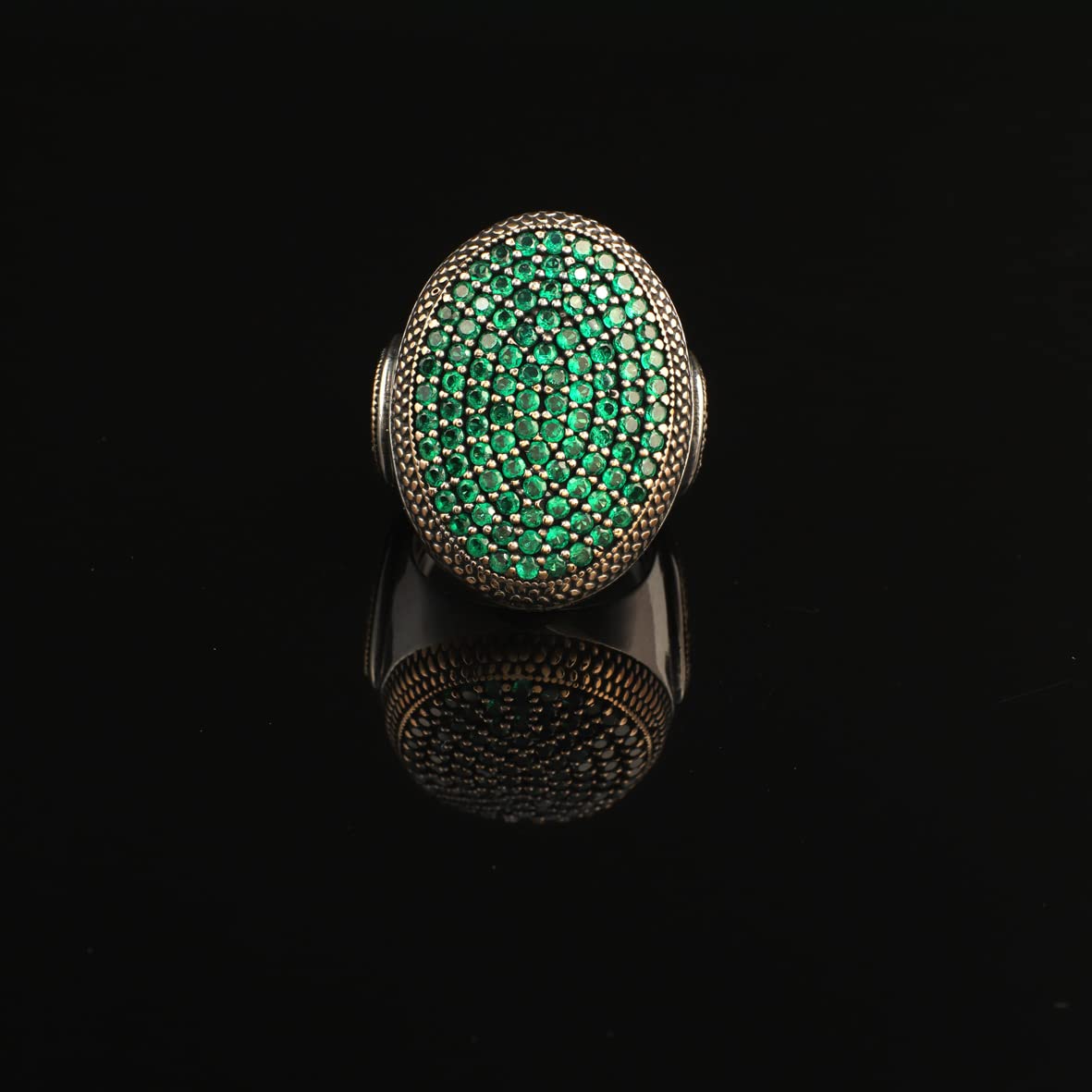 Sterling Silver Micro Jade Ring