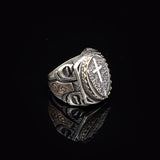 Vintage Shield Cross Signet Ring for Men - 925 Sterling Silver Christian Statement Ring - Polished Handmade Engagement Ring with Custom Engraving — image 4