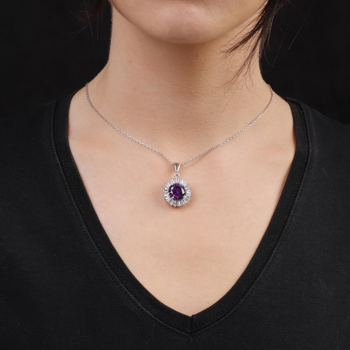 Sterling Silver Amethyst Necklace for Women's Aesthetic Necklace - Cute and Stylish Jewelry - Birthday Gifts for Women