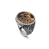 925 Sterling Silver Men's Ring - Handmade Eagle Signet Design for Bikers with Custom Animal Motif - Ring with Silver Polishing Cloth Gift — image 1