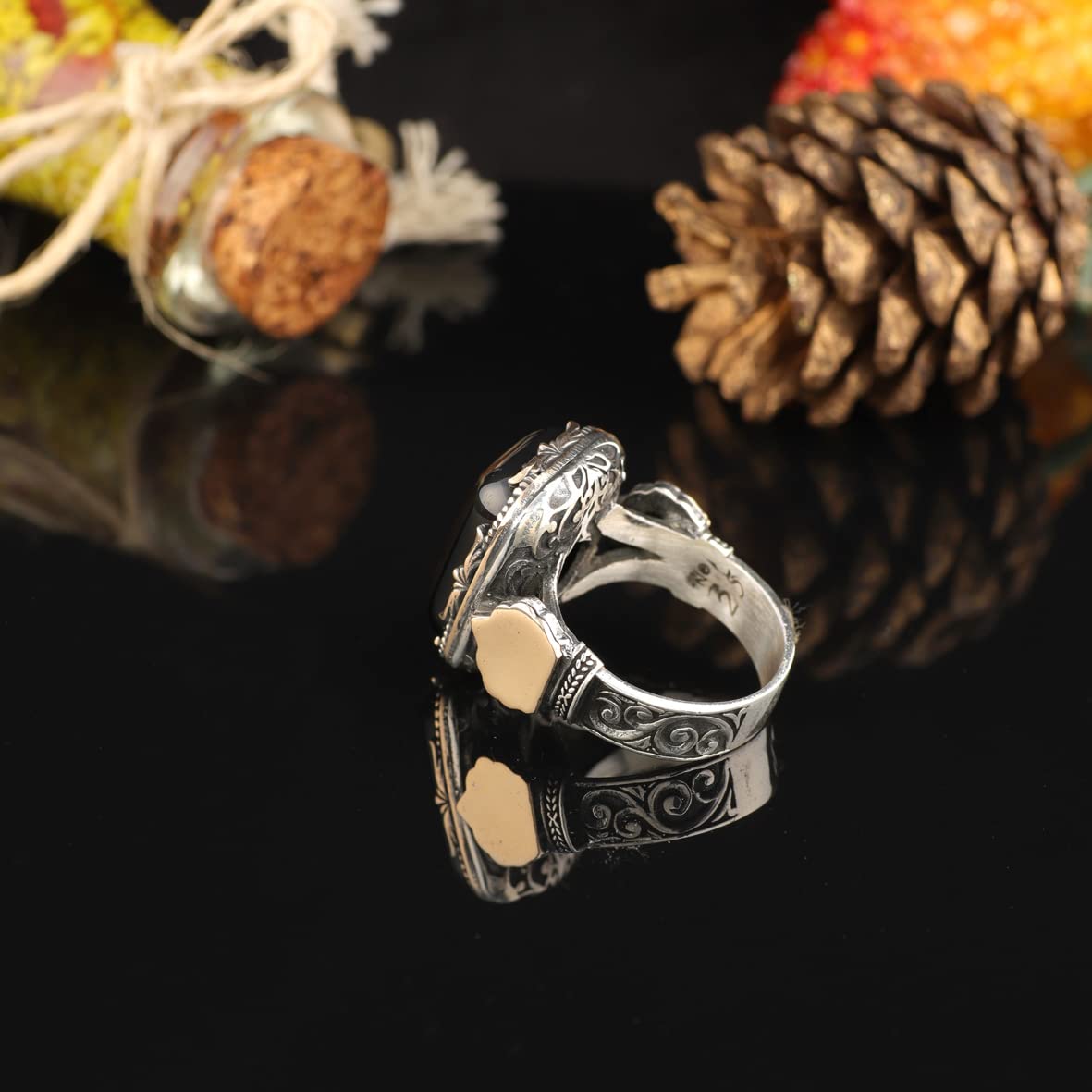 925K Sterling Silver Onyx Ring
