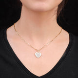 Zircon Stone Heart Necklace - Gold Plated and Sterling Silver Heart Pendant for Women - Dainty Gold Plated and Sterling Silver Necklace - Birthday Gifts for Women — image 3