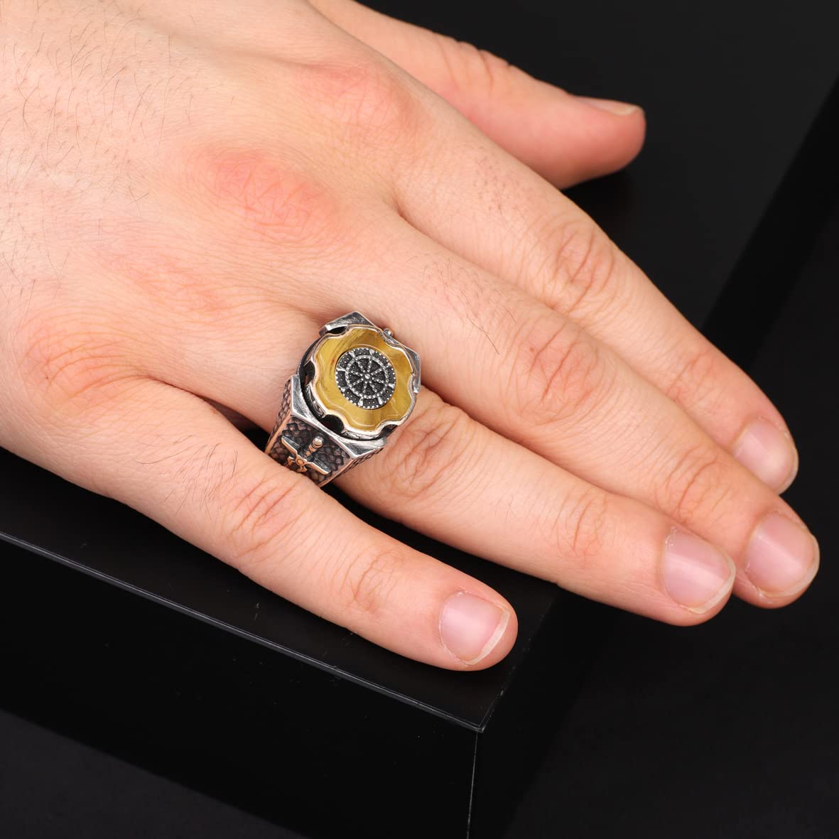 Squeeze Amber Ring