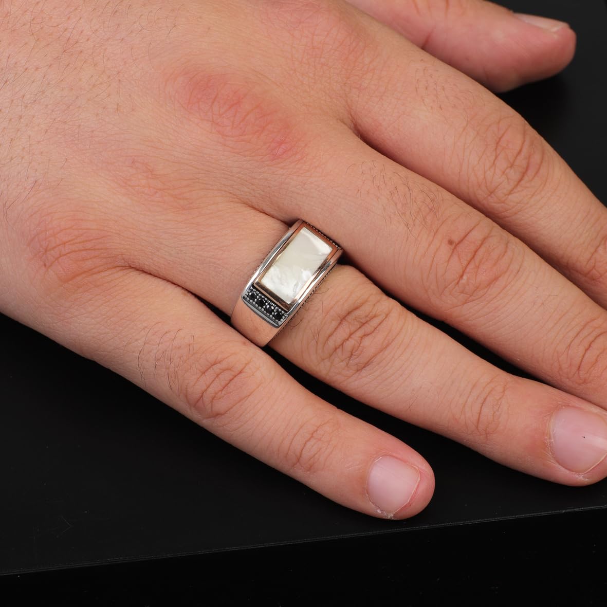 Vintage Mother of Pearl Signet Ring