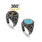 925 Sterling Silver Rotating Turquoise Ring - Men's Rotating Turquoise Scorpion Ring - Handcrafted 925 Sterling Silver Jewelry - Birthday Gifts — image 3