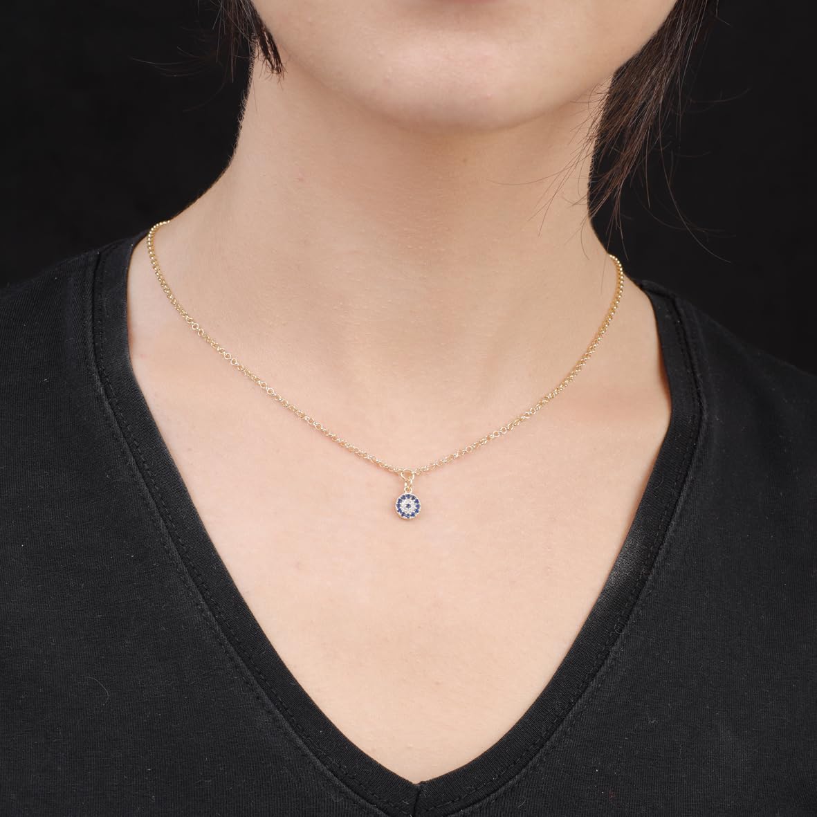 Sterling Silver Evil Eye Necklace for Women - Aesthetic Evil Eye Jewelry for Women - Gold Plated Silver Evil Eye Necklace - Birthday Gifts for Women