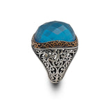 Vintage Handmade 925 Sterling Silver Men's Aquamarine Ring - 925 Sterling Silver Rings for Men - Handcrafted Ring for Men — image 2