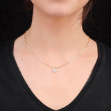 Sterling Silver Heart Necklace and Lock - Cute Heart Necklace and Lock in Gold Jewelry - Gold Plated Heart Necklace Aesthetic Charm - Aesthetic Gold Plated Heart and Lock Necklace — image 3