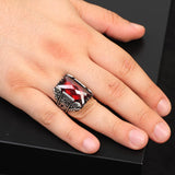 Handmade Garnet Ring for Men — image 2