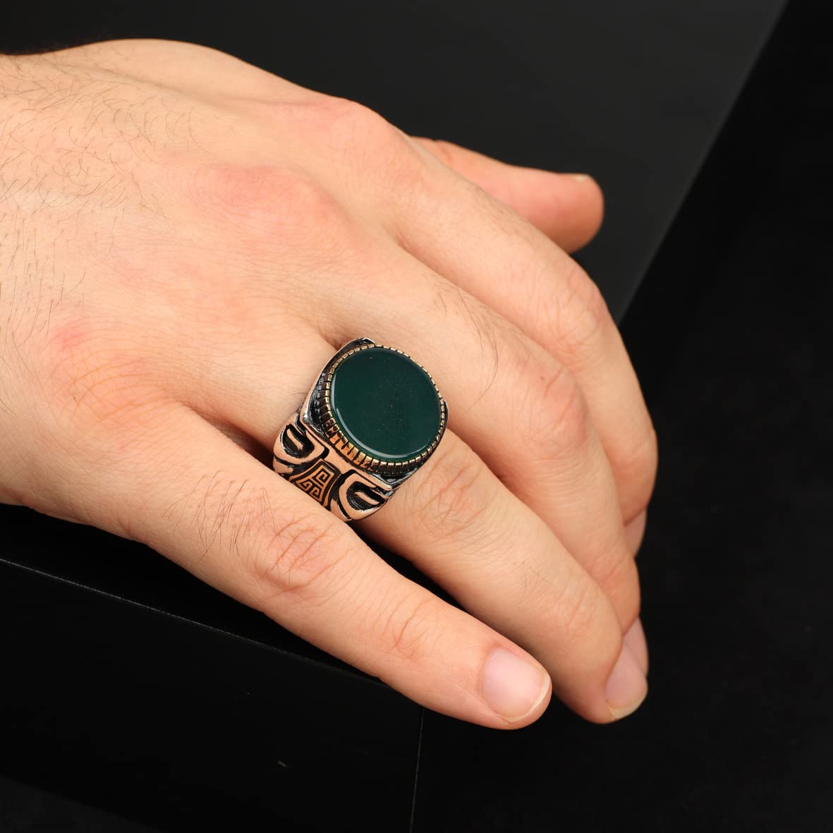 925K Sterling Silver Jade Ring