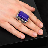 Lapis Lazuli Ring for Men - Handmade Ottoman Style Gemstone Ring with 925 Sterling Silver and Silver Polishing Cloth Gift — image 2