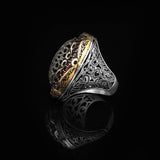 Garnet Ring Ottoman Style – Large Statement Vintage Ring for Men — image 5