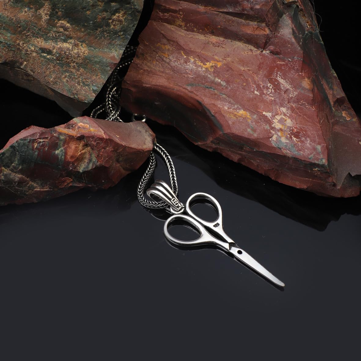 Sterling Silver Barber Necklace – Mens Pendant on Silver Chain