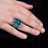 "Handmade Vintage Men's Ring with 925 Sterling Silver and Gemstone - Unique Jewelry Piece - Ring with Silver Polishing Cloth Gift — image 6