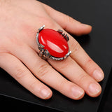 Handmade Large Carnelian Ax Ring - 925 Sterling Silver Men's Gemstone Jewelry with Silver Polishing Cloth Gift — image 2