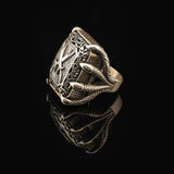 Sword Ring Signet Ring Large Ring Chunky Silver Whiskey Barrel Ottoman Vintage 925 Sterling Silver Promise Engagement Ring Gift for Husband — image 4