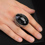 925 Sterling Silver Black Onyx Ring - Large Oval Stone — image 2