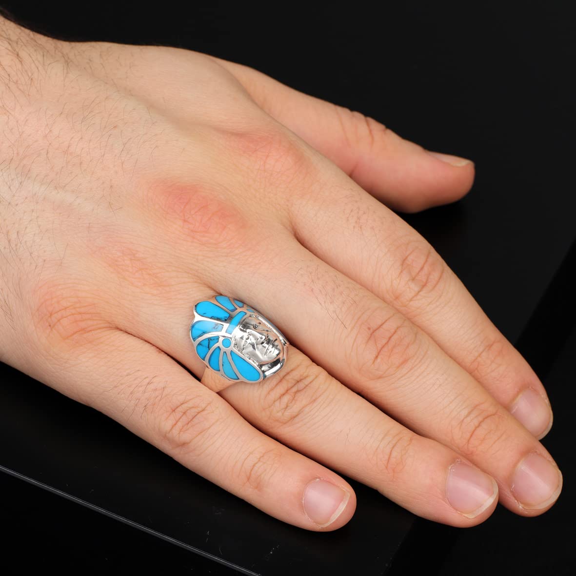 American Indian Chief Handmade Silver Men Ring