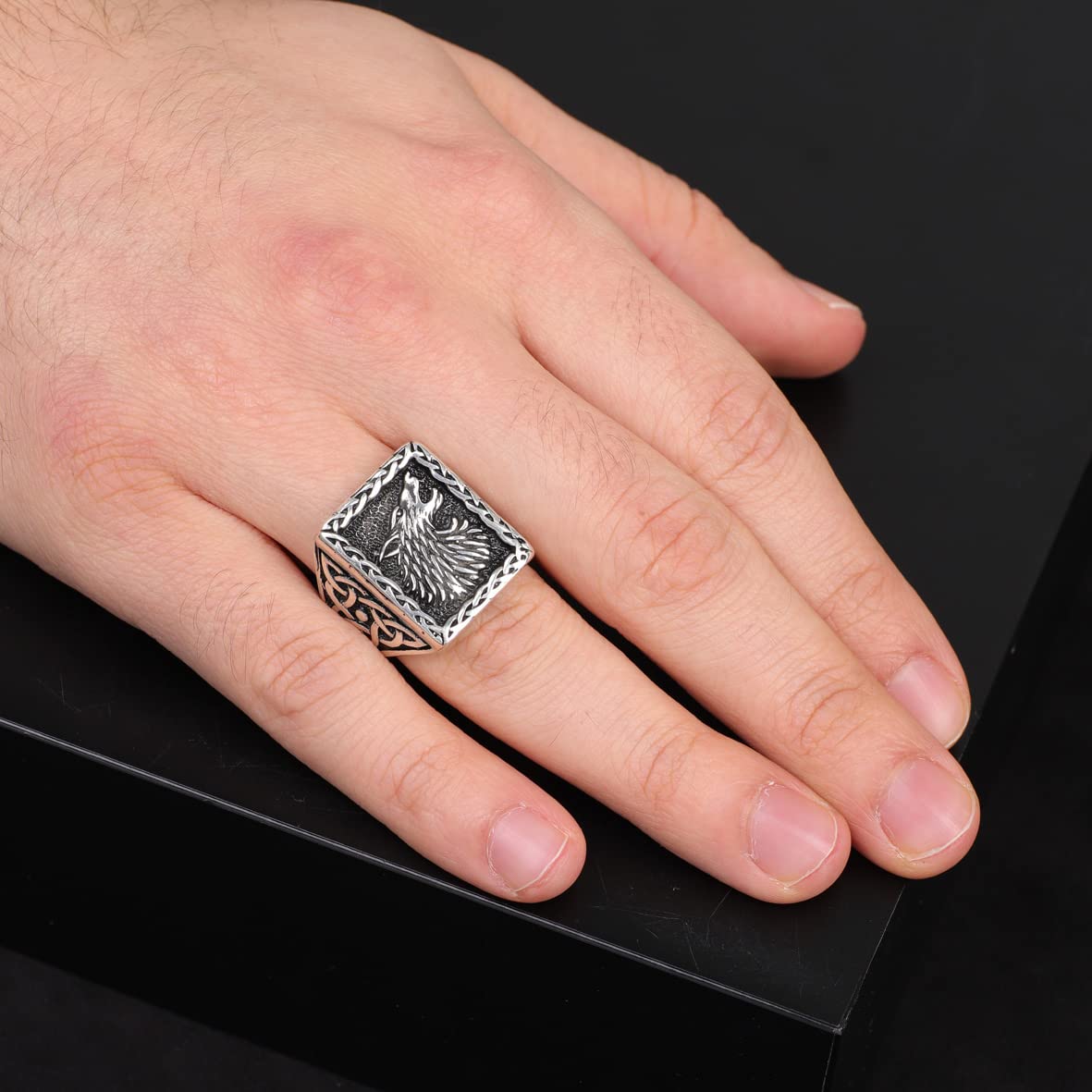 925K Sterling Silver Wolf Ring