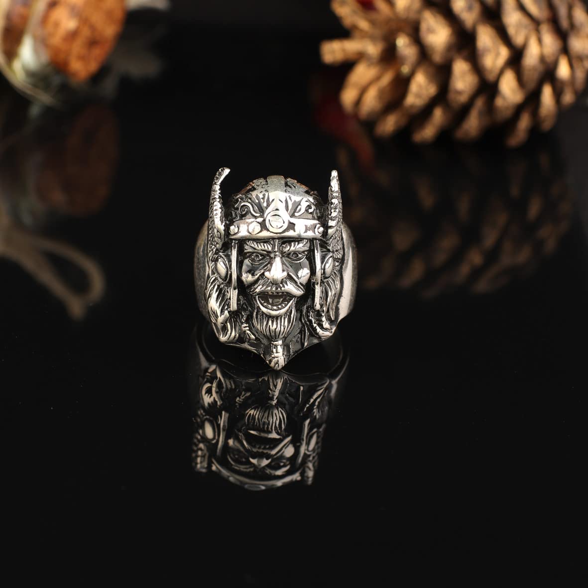 925K Sterling Silver Viking Ring Men