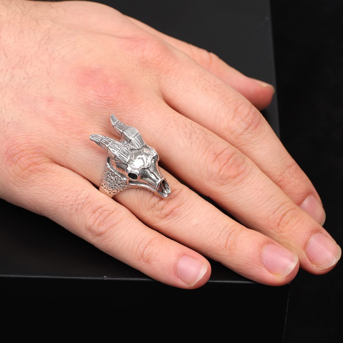 925K Sterling Silver Goat Ring