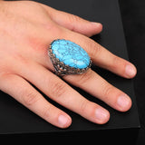 Men’s Sterling Silver Turquoise Ring — image 2