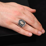 925K Sterling Silver Gold plated Skull Ring — image 6