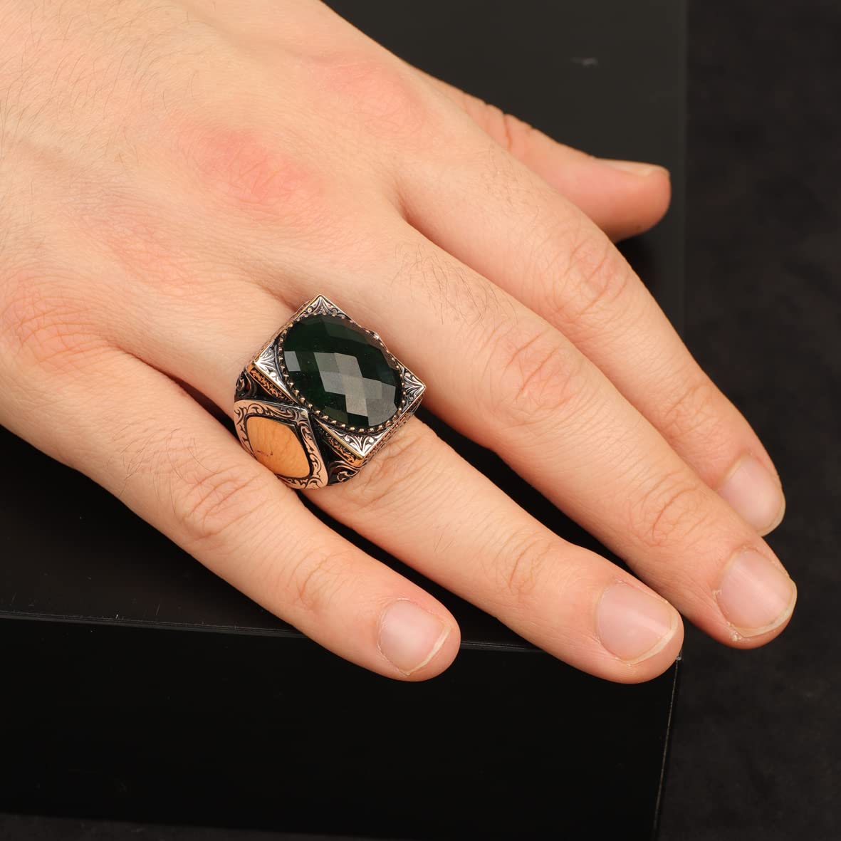925K Sterling Silver Jade Ring