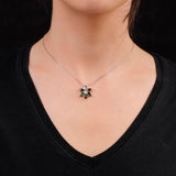 Tiger Eye Necklace Sterling Silver Flower Necklace Women Aesthetic Jewelry - Tiger Eye Necklace with Floral Pendant on Sterling Silver Chain - Birthday Gifts for Wife — image 3