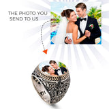 Handmade 925 Sterling Silver Personalized Rings - Custom Photo Ring with Name Engraving — image 1
