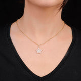 Sterling Silver Star Necklace and Zircon Stone - Gold Plated Jewelry Star Necklace for Women with Zircon Stone - Birthday Gifts for Women — image 3