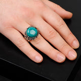 925 Sterling Silver Rings for Men - Malachite Men's Ring — image 2