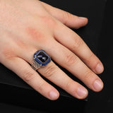 Vintage Blue Tiger Eye Ring for Men — image 2
